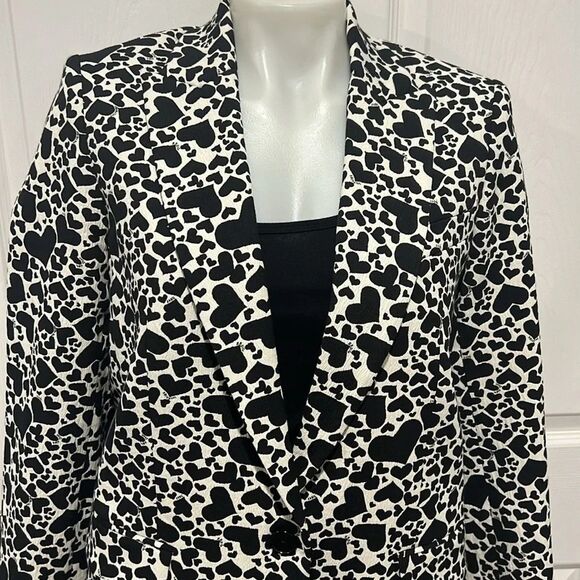 Zadig & Voltaire Viking Jac coeur black & white heart blazer size 34 - Picture 5 of 13